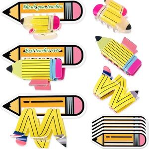 6 Pcs Back to School Teacher Gifts Pencil Hair Clips NWT